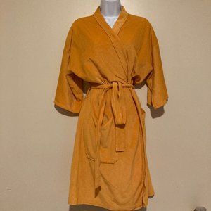 1960s Vintage Kabuki Velour Kimono Style Robe - Harvest Gold